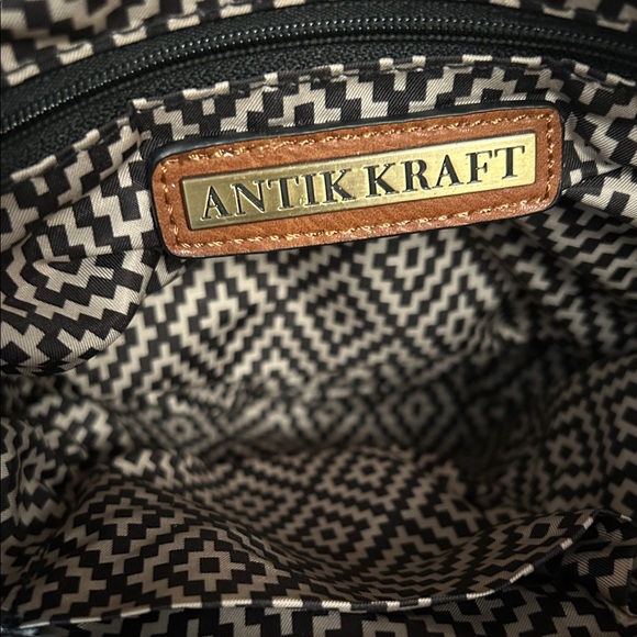 Antik Kraft Brown Crossbody Bag with Stitch Detail - Picture 2 of 6